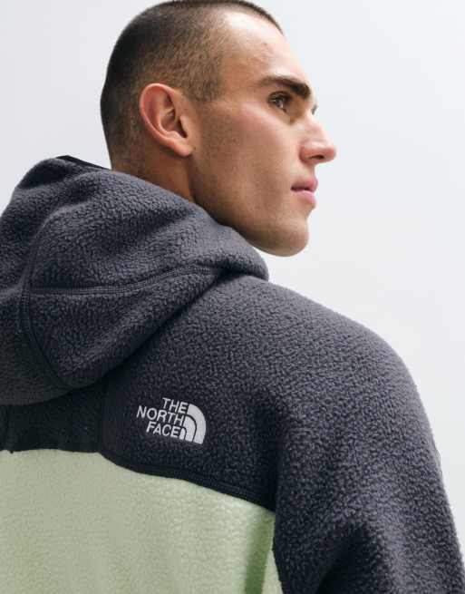 The North Face NSE full zip fleece with mask in lime green and grey, 2 of 5