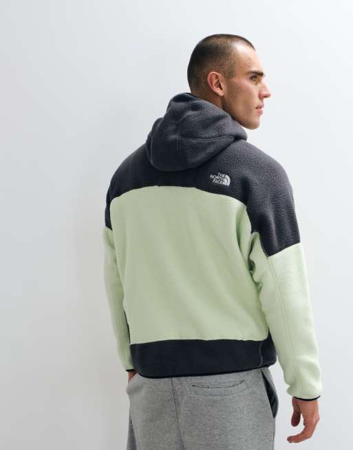 The North Face NSE full zip fleece with mask in lime green and grey, 4 of 5