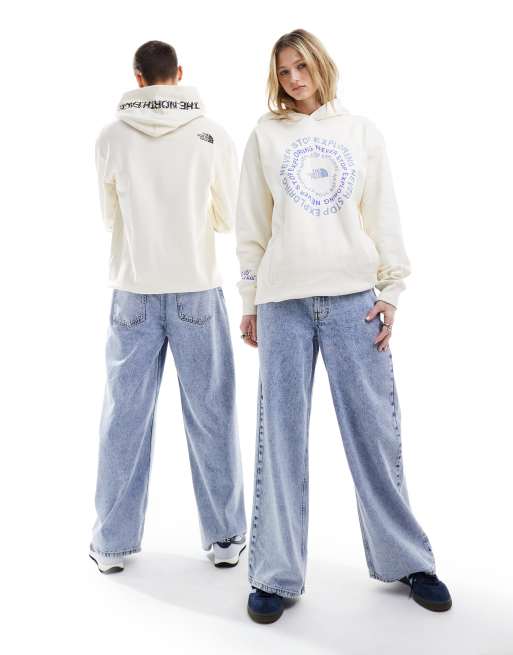 The North Face - NSE - Hoodie met grafisch logo in gebroken wit, 4 van 4
