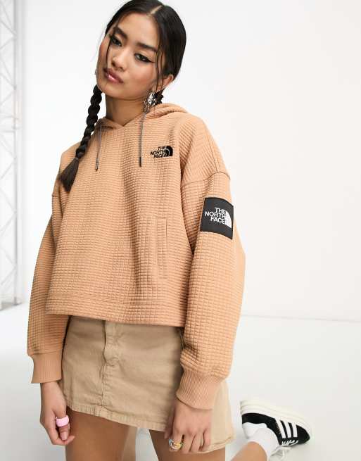 The North Face – NSE Mhysa – Brązowa bluza z kapturem o waflowej teksturze