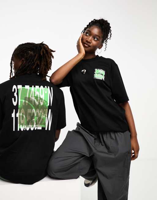 The North Face - NSE - Oversized unisex T-shirt van zware stof met print op de achterkant in zwart