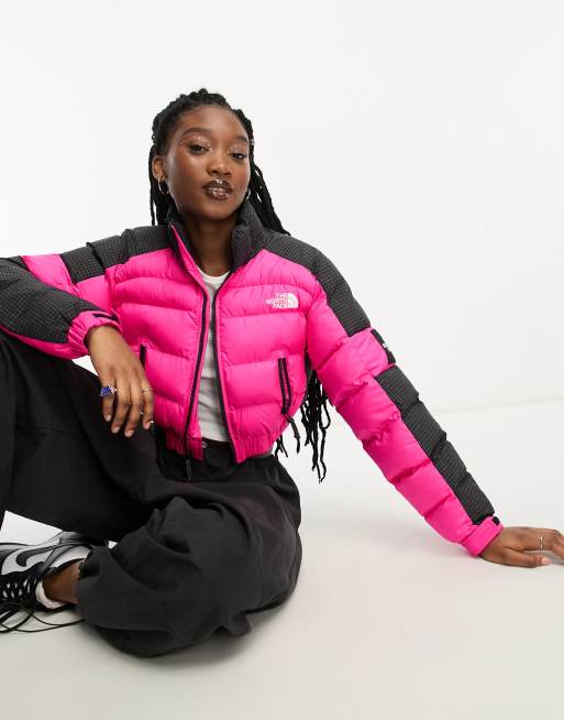 Bright pink puffer coat best sale