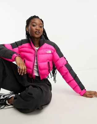 The North Face NSE Rusta cropped insulated puffer jacket in bright pink - ASOS Price Checker
