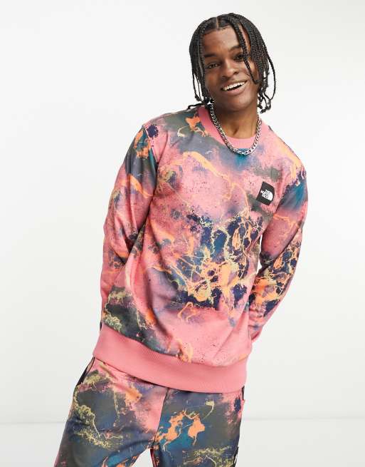 The North Face - NSE Summer - Sweat en polaire à imprimé effet déformé - Rose