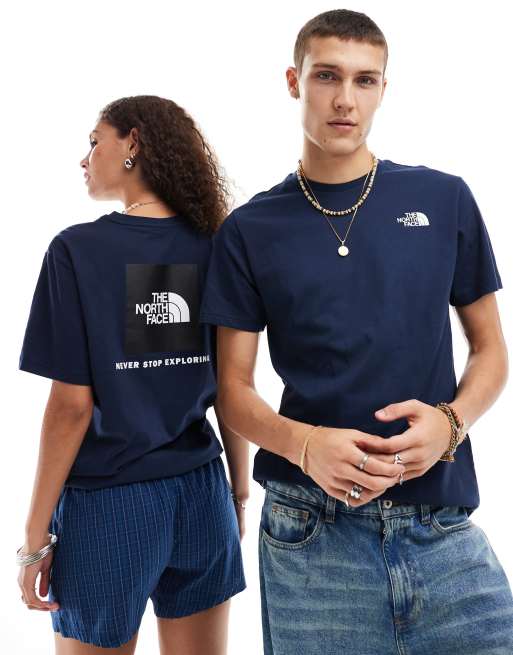 The North Face - NSE - T-shirt met vierkante print op de rug in marineblauw