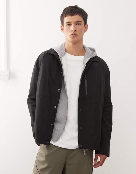 The North Face NSE Tech logo button up overshirt in black - view 1