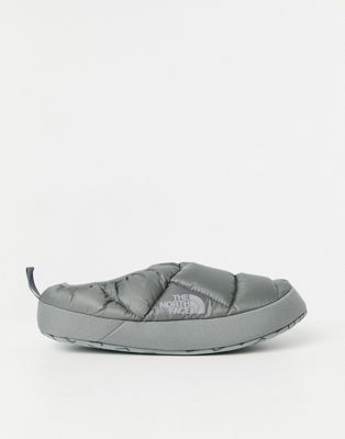 north face slippers grey