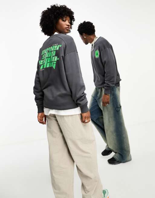 The North Face NSE unisex back graphic fleece sweatshirt in grey