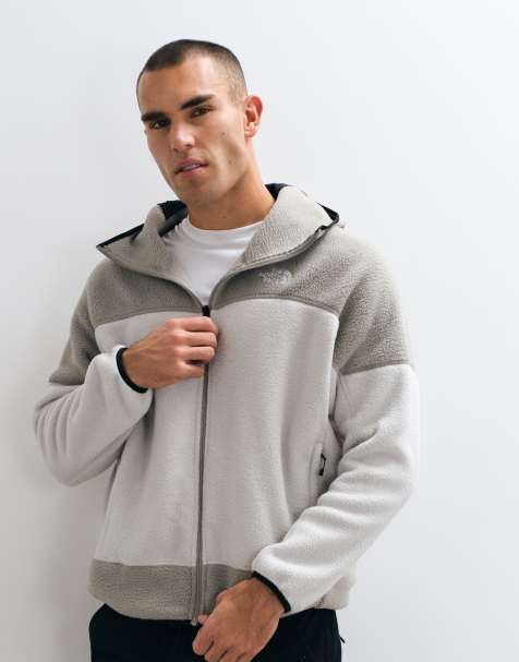 The North Face NSE veste polaire zippée intégrale avec masque en gris - view 1