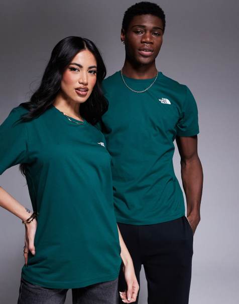 The North Face – NSE – Zielony T-shirt z nadrukiem z logo w ramce na plecach - view 1