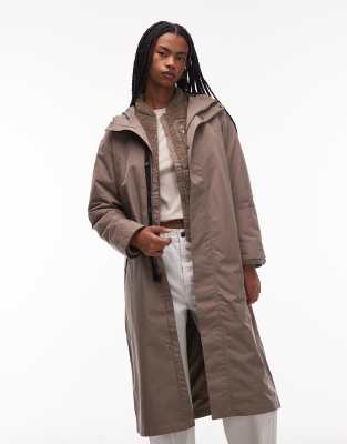 The North Face The North Face Nukabira rain shell parka jacket in brown