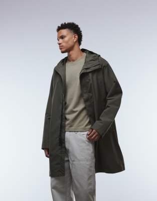 The North Face The North Face Nukabira Rain shell parka jacket in dark green