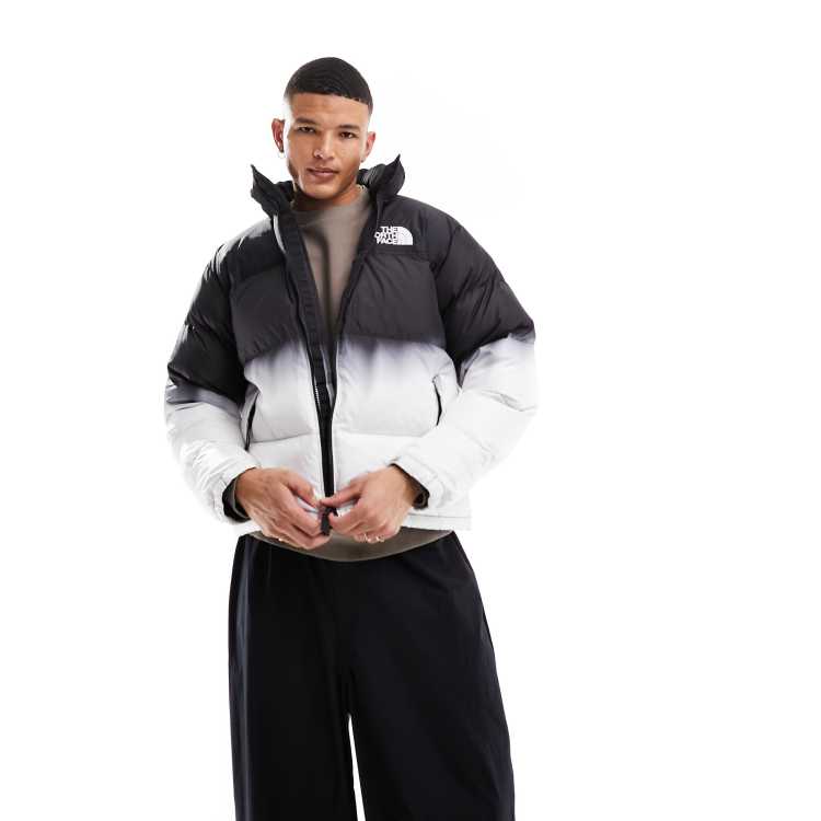 The North Face Nupste down puffer jacket in black and white ASOS