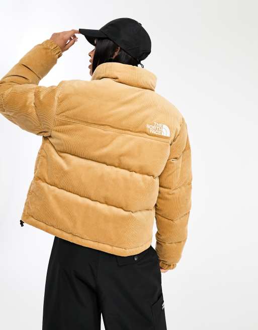 The North Face - Nuptse '92 - Vendbar dunjakke i brunt/beige fløjl, 2 af 4