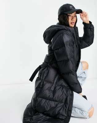 long belted parka