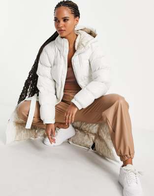 The North Face Nuptse Belted parka jacket in white - ASOS Price Checker
