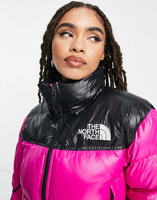 The North Face Nuptse cropped down jacket in fuchsia pink | ASOS The North Face Nuptse cropped down jacket in fuchsia pink | ASOS