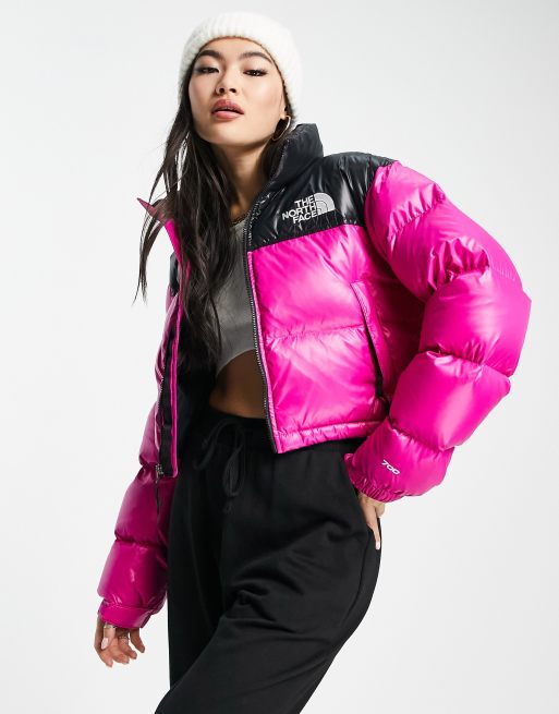 The north face black and pink on sale jacket