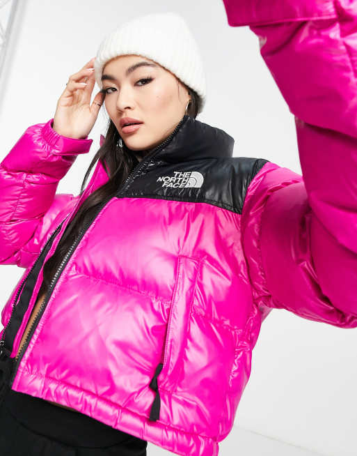 Black pink north face 2024 jacket