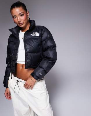 North face puffer jacket on sale cropped