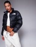 [The North Face] The North Face Nuptse cropped down puffer jacket in black L Black