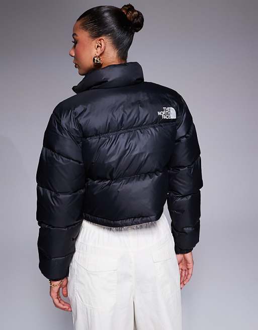 The North Face Nuptse cropped down puffer jacket in black | ASOS The North Face Nuptse cropped down puffer jacket in black | ASOS