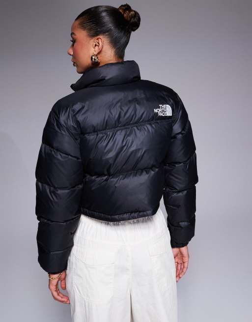 The North Face Phlego Synth cropped puffer jacket in black, ASOS