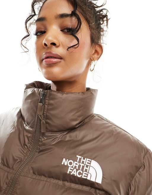 Smokey Brown Brown North Face Puffer The North Face Nuptse Cropped