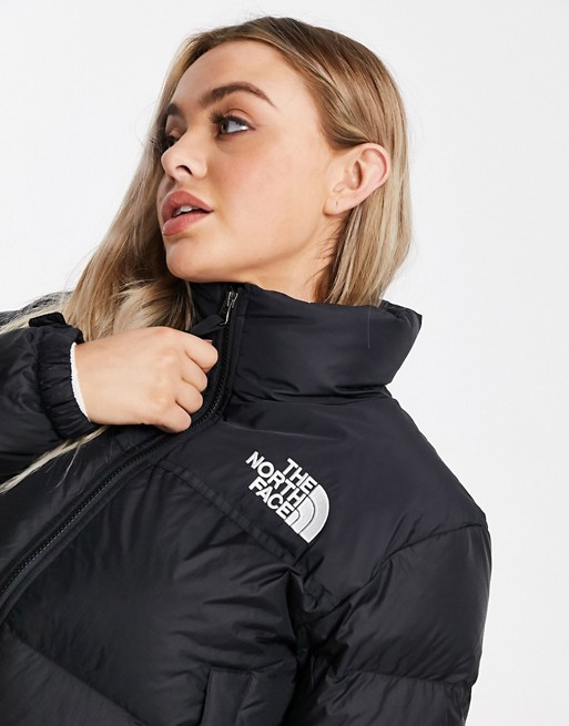 The North Face Nuptse Cropped Jacket In Black Asos