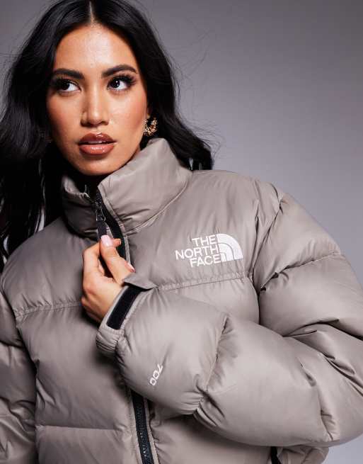 The North Face Nuptse cropped Jacket in brown