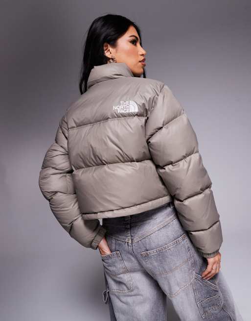 The North Face Nuptse cropped Jacket in brown