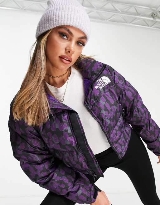 North face nuptse leopard clearance jacket