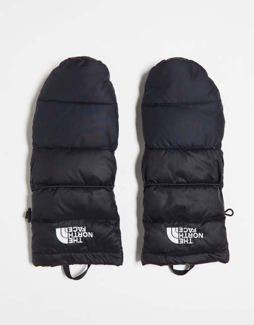 The North Face – Nuptse – Czarne rękawiczki ocieplane puchem z odkrywanymi palcami