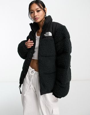 The North Face Nuptse high pile down jacket in black - ASOS Price Checker