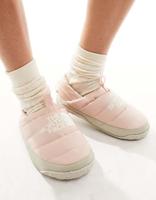 The North Face Nuptse down insulated mules in pink | ASOS