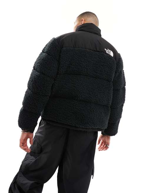 The North Face Nuptse high pile down puffer jacket in black