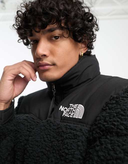 The North Face Nuptse High Pile Down Puffer Jacket in Black