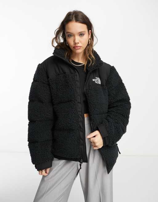 Columbia Puffect sherpa unisex puffer jacket in black Exclusive at ASOS