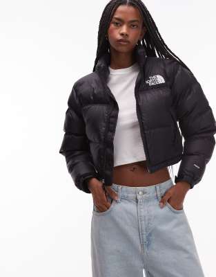 The North Face - Nuptse - Kurz geschnittene Daunen-Pufferjacke in Schwarz