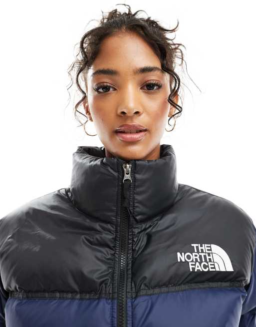 The North Face – Nuptse – Marinblå och svart, kort pufferjacka med dun, 4 av 4