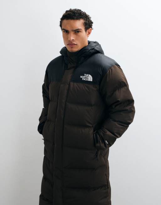 The North Face Nuptse parka jacket in brown and black, 4 of 5