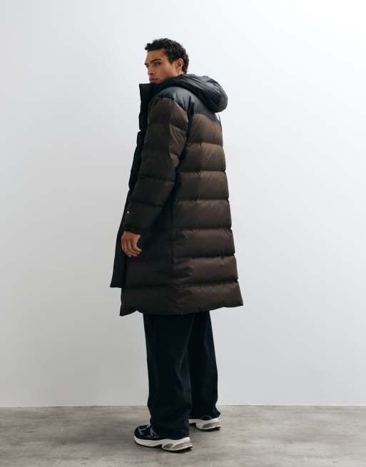 The North Face Nuptse parka jacket in brown and black, 5 of 5