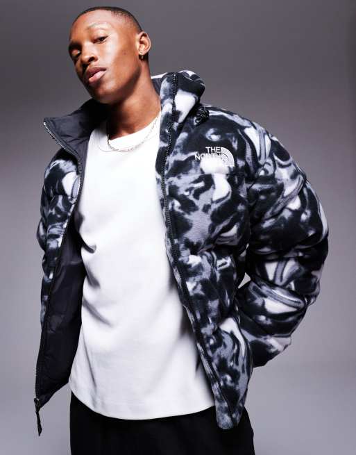 The North Face Nuptse puffer jacket in polar fleece liquid print