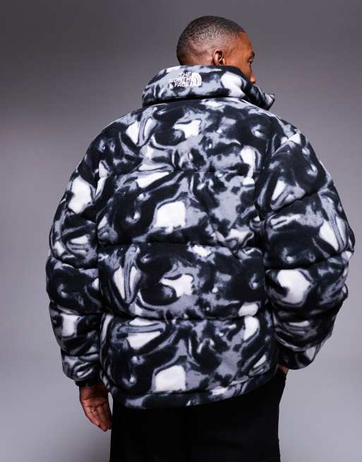 The North Face Nuptse puffer jacket in polar fleece liquid print, 2 of 4