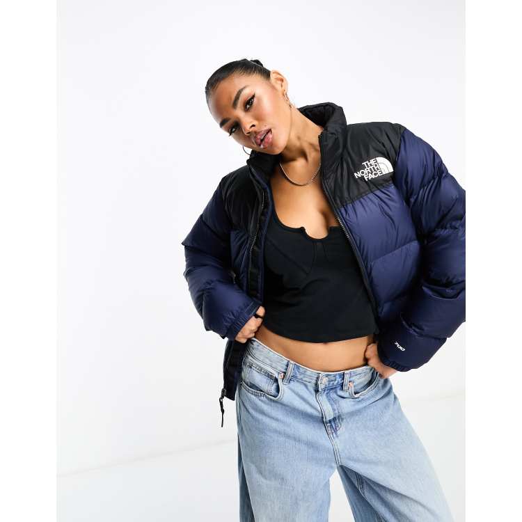 Cropped Puffer North Face Womens Jacket 700 Short Jacket Black