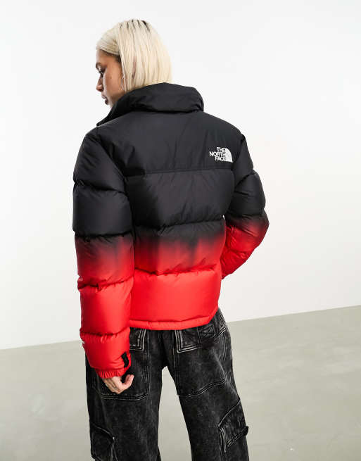 North face red sale and black coat