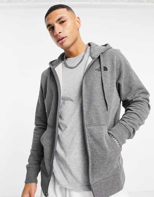 North face grey store zip up hoodie