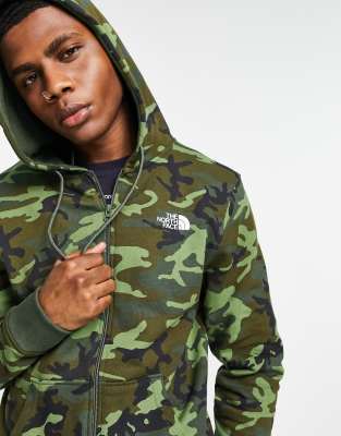 The North Face Open Gate Full Zip Hoodie In Green Camo | ModeSens