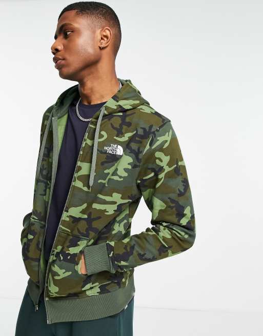 The North Face Open Gate full zip hoodie in green camo