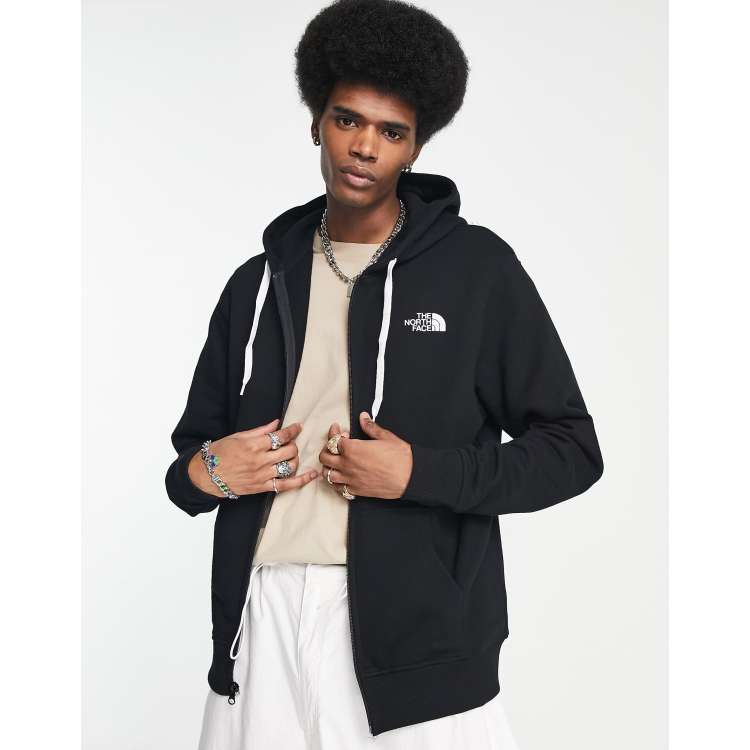 Black north face zip up outlet hoodie